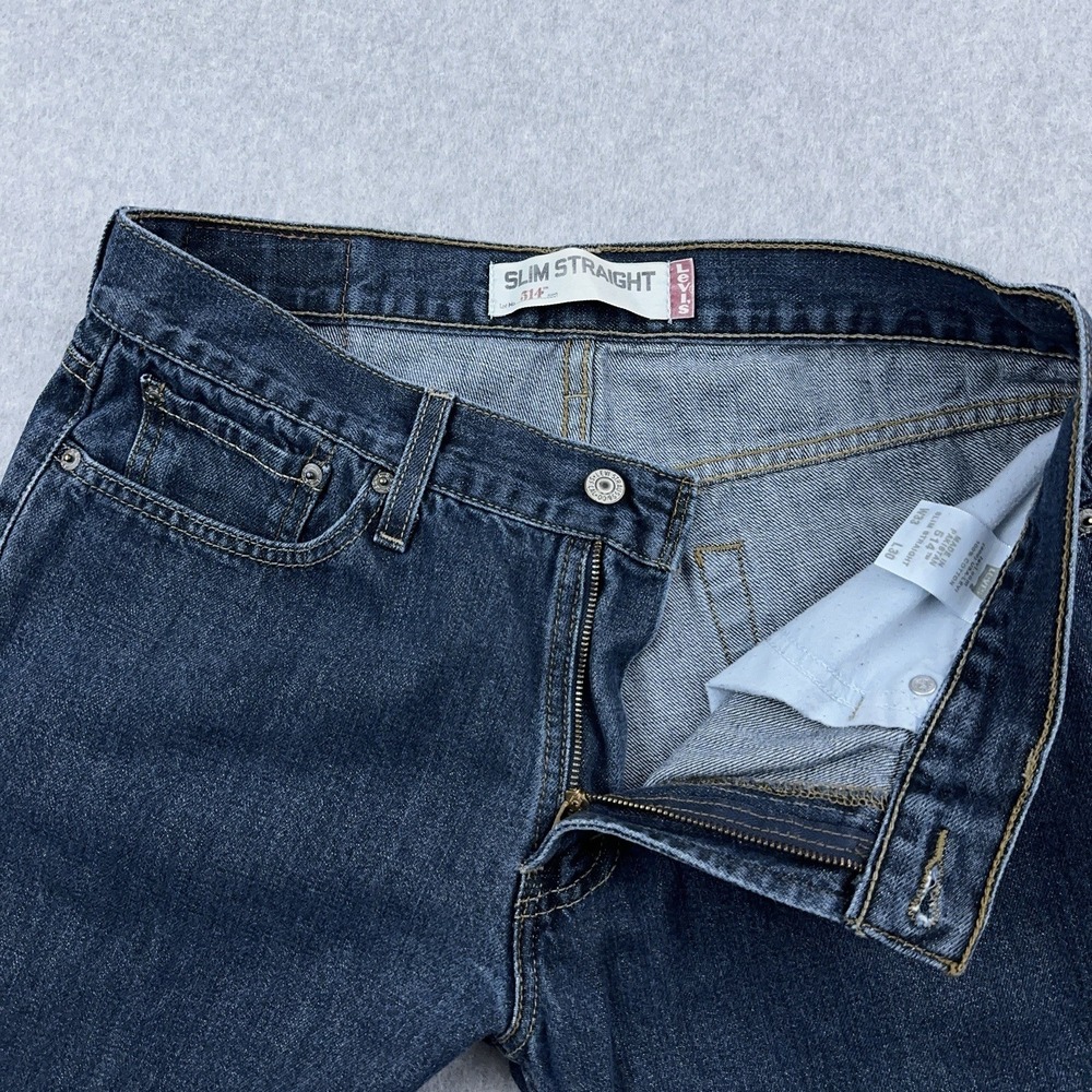 Levi's 514 Jeans Mens 33x30 FITS 32x29 Slim Straight Medium Wash 100% Cotton - Picture 2 of 11